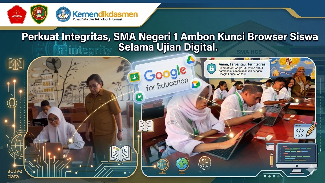 Perkuat Integritas, SMA Negeri 1 Ambon Kunci Browser Siswa Selama Ujian Digital.