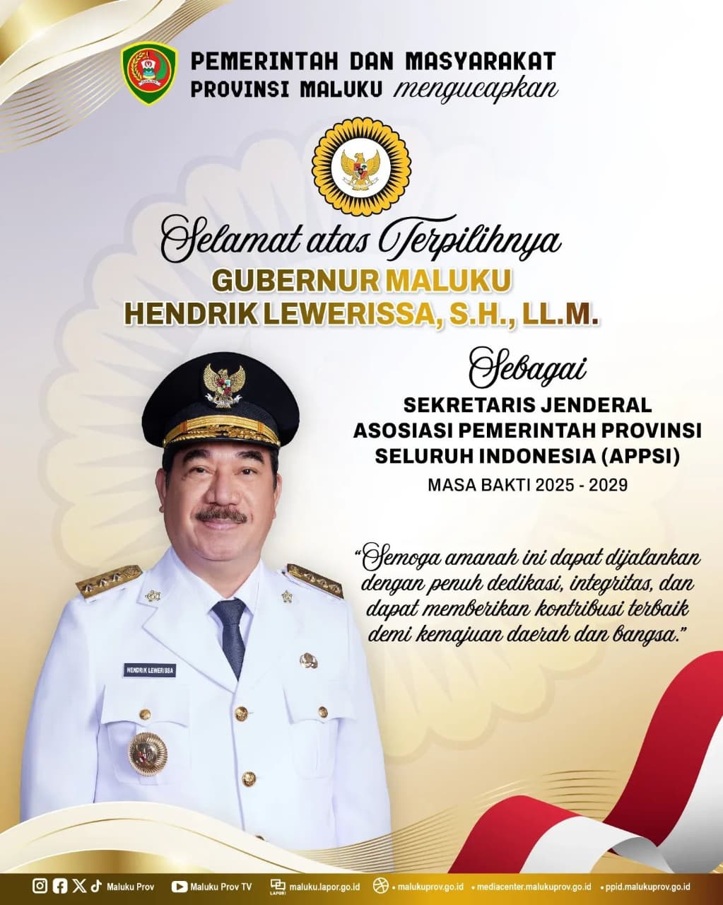 Selamat dan Sukses kepada Gubernur Maluku