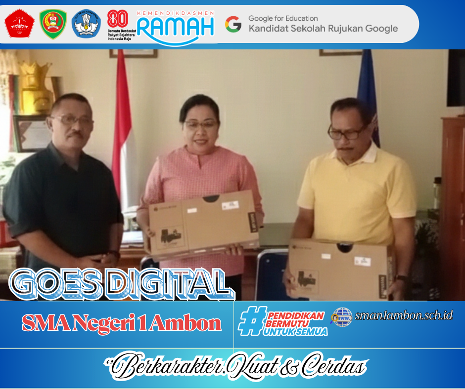 SMA Negeri 1 Ambon menerima sumbangan berupa dua (2) unit Chromebook dari Angkatan 1982